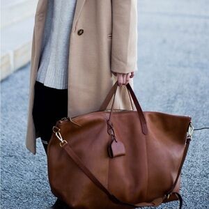 Madewell Leather Weekender Duffel Travel Bag